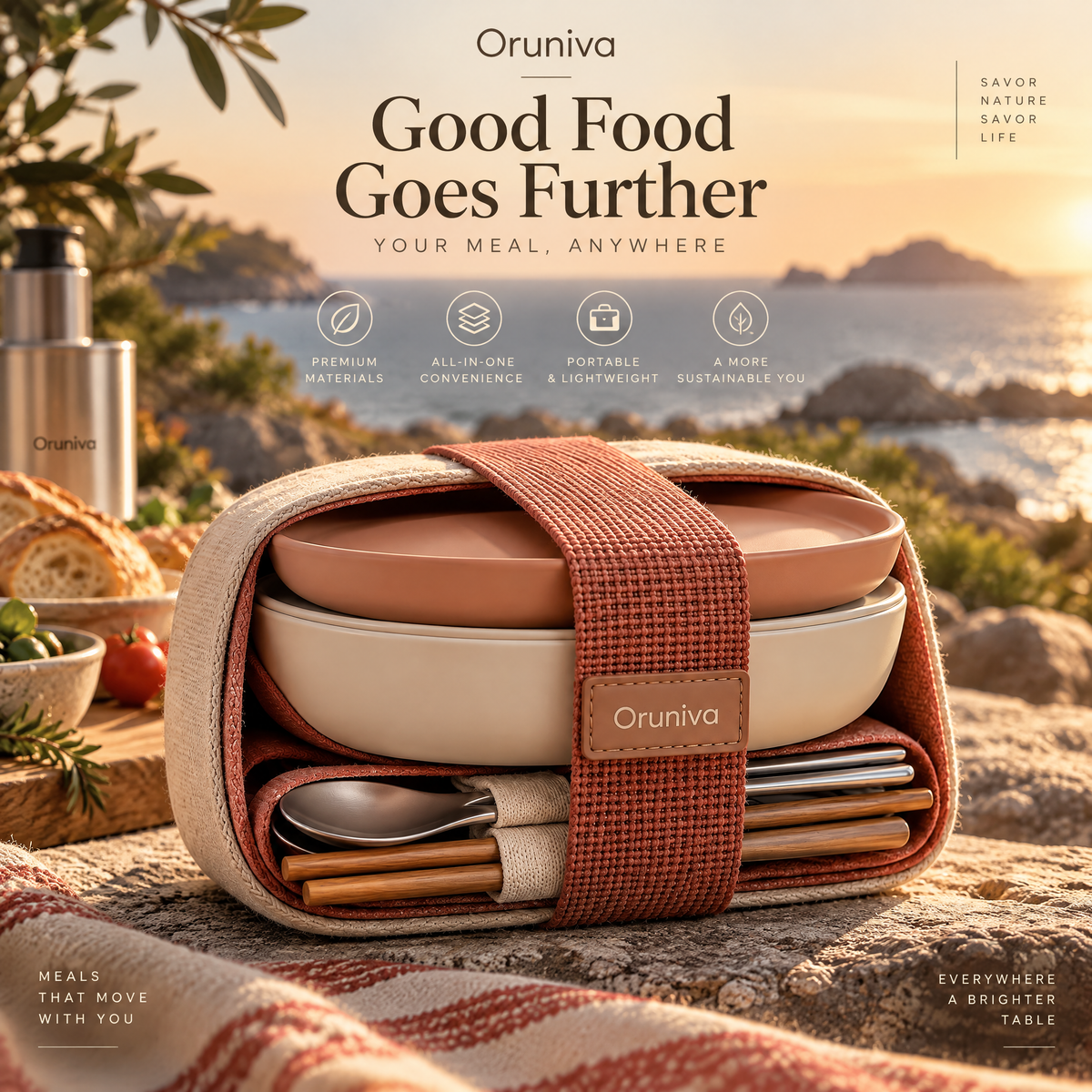 Oruniva™ Alpine Canvas Dining Roll Set