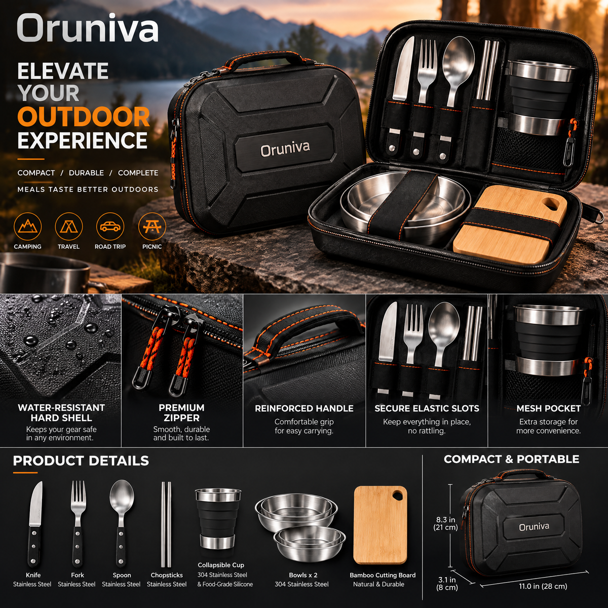 Oruniva™ Adventure Foldable Dining Collection detail