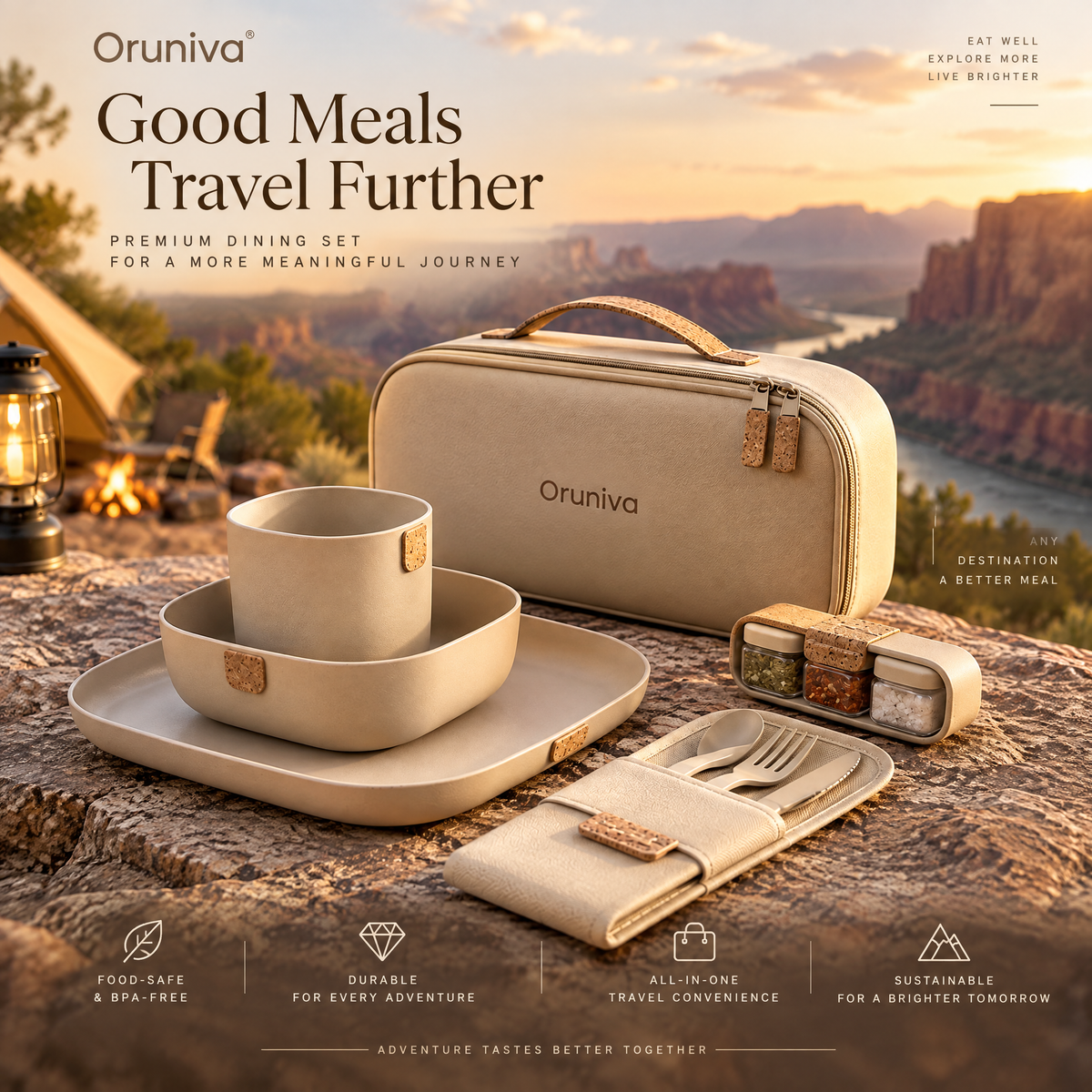 Oruniva™ Glacier Minimal Outdoor Dining Kit
