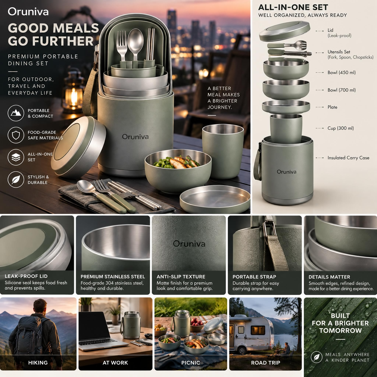 Oruniva™ Terra Essential Picnic Dining Kit detail